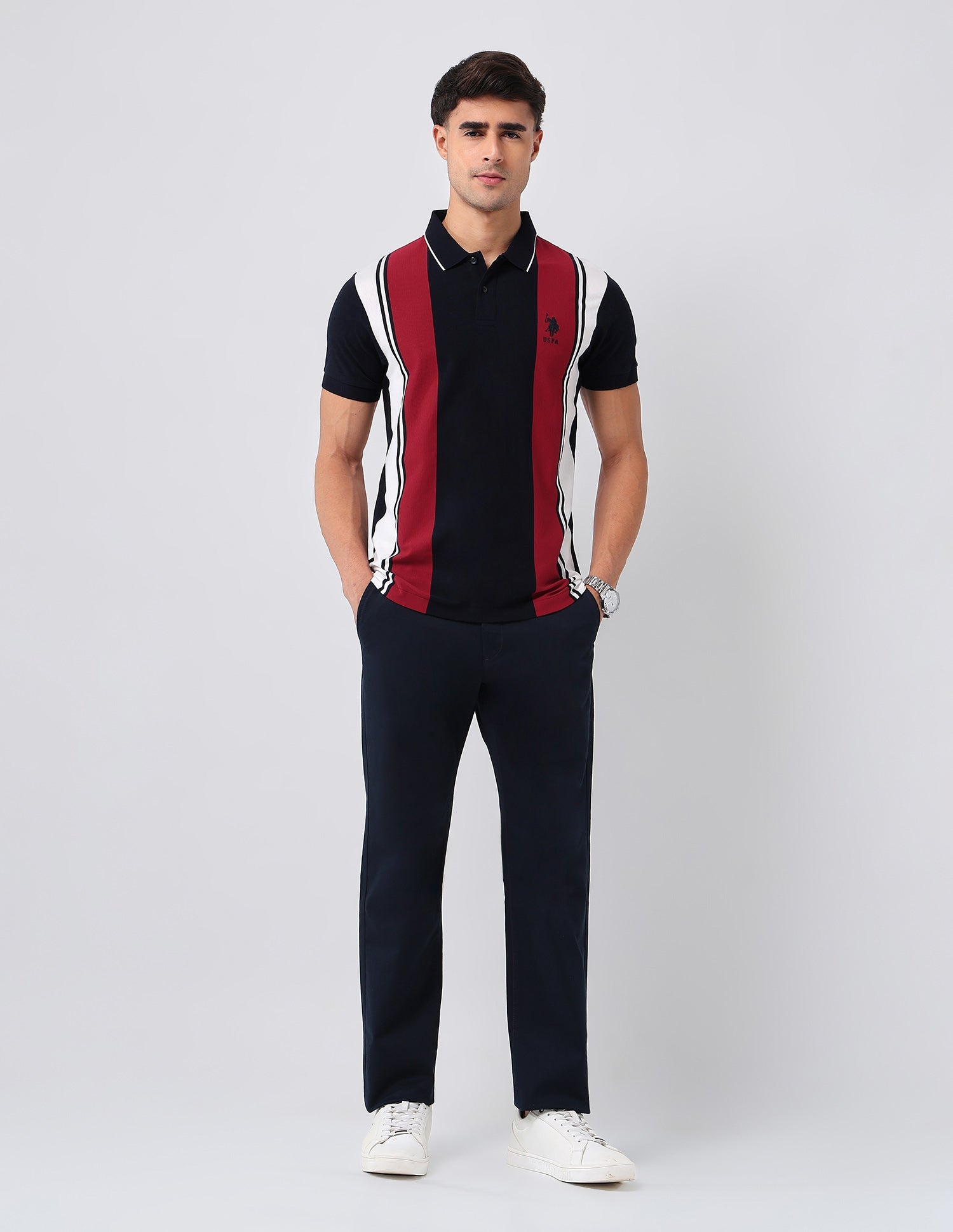 Colorblocked Regular Fit Polo Shirt