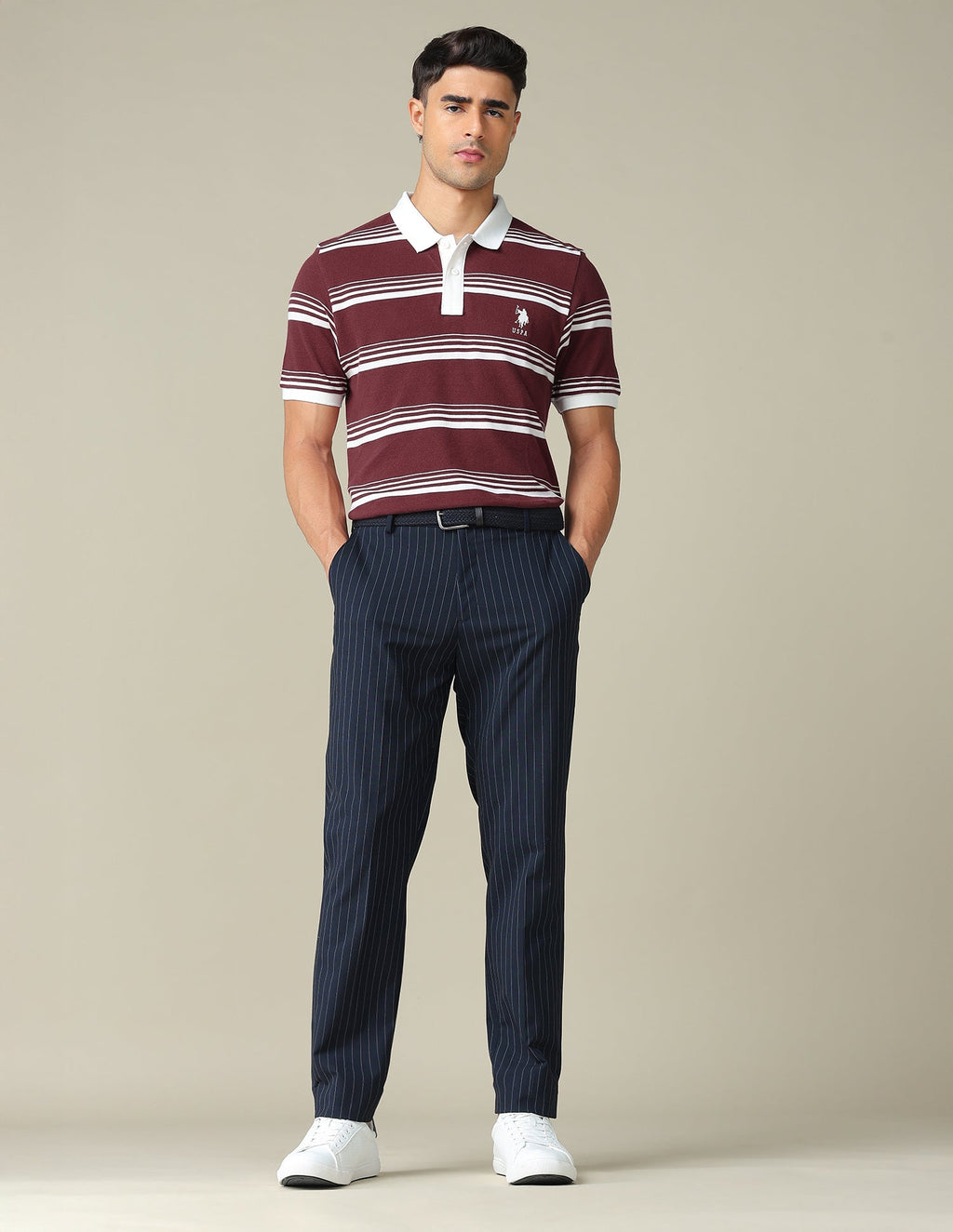 Horizontal Striped Regular Fit Polo Shirt