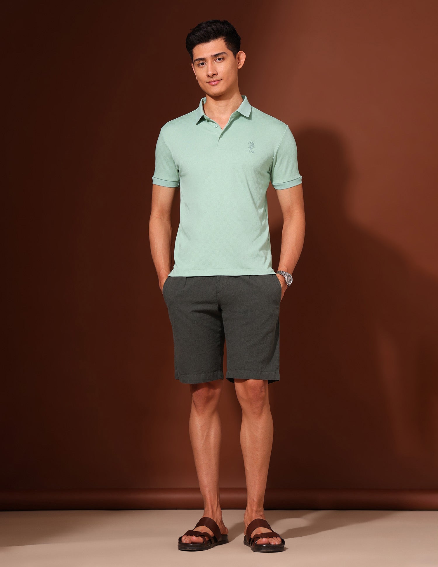 Checked Slim Fit Polo Shirt