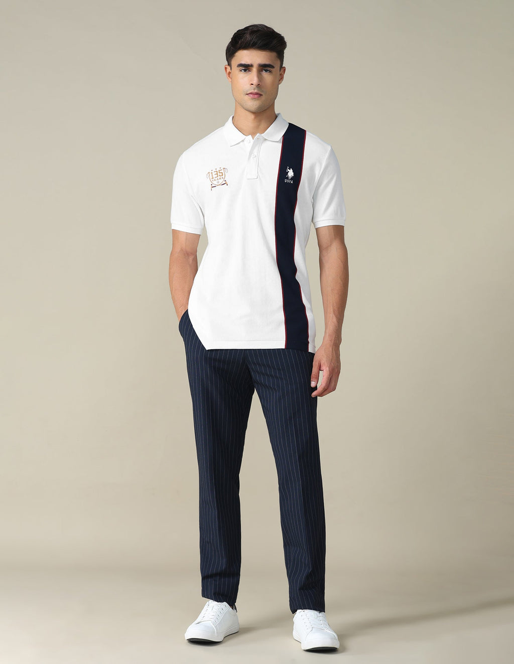 Colourblocked Regular Fit Polo Shirt