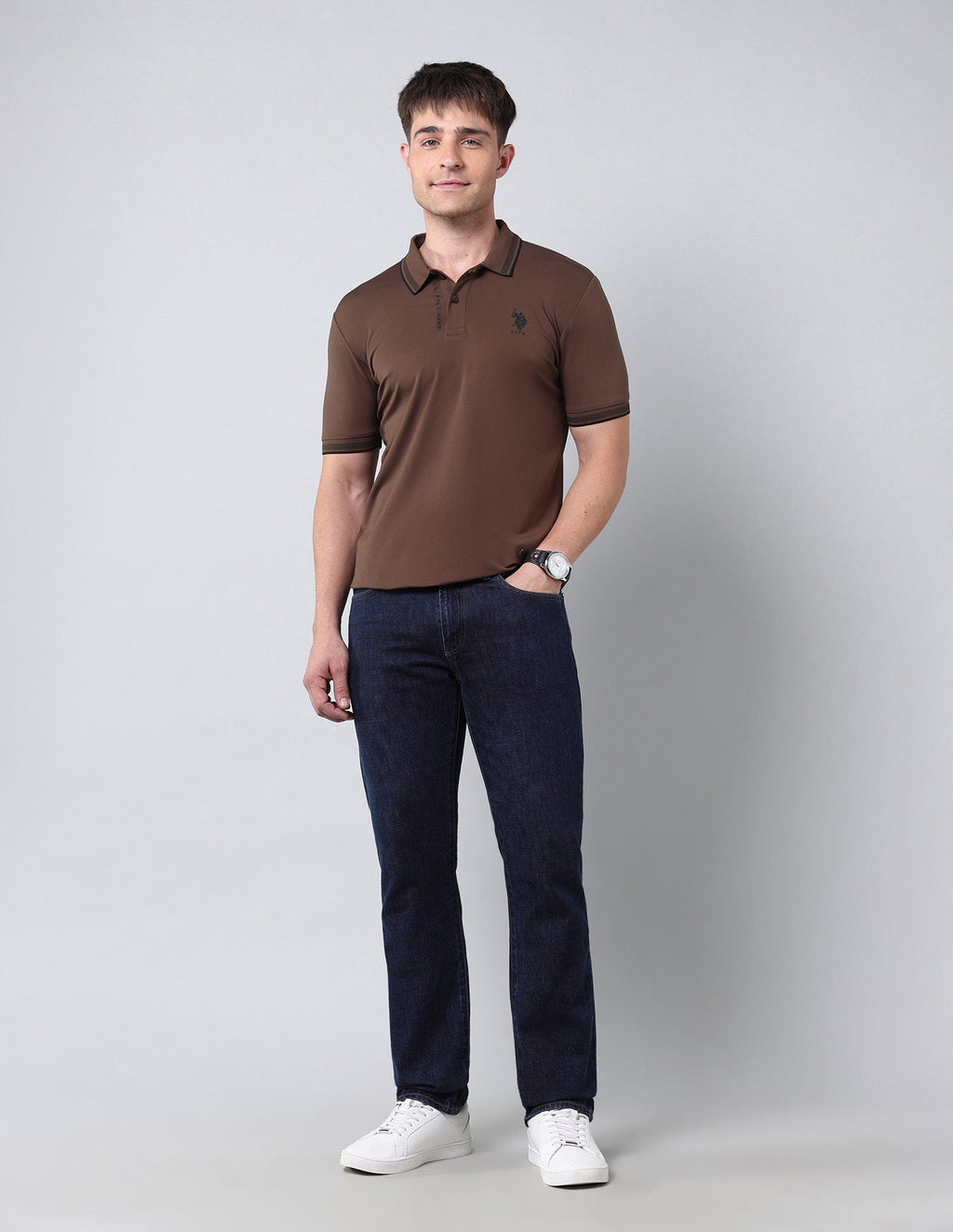 Muscle Fit Solid Black Label Polo Shirt