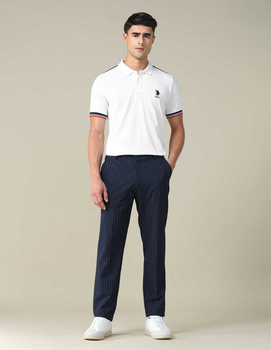 Colourblocked Brand Embroidered Regular Fit Polo Shirt