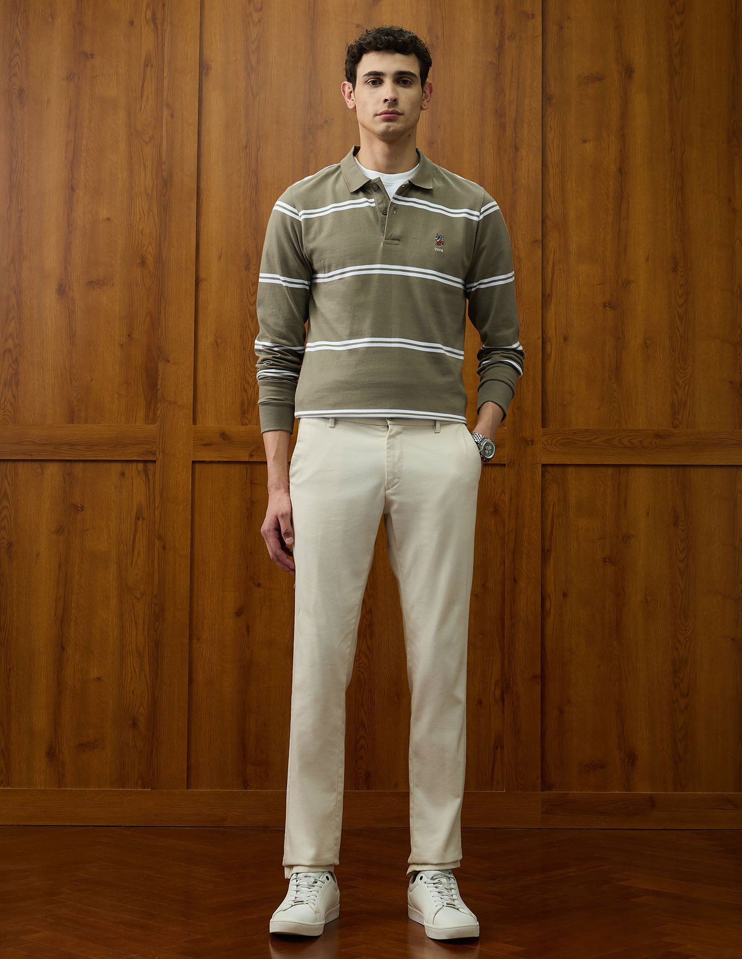 Horizontal Striped Varsity Theatre Polo Shirt