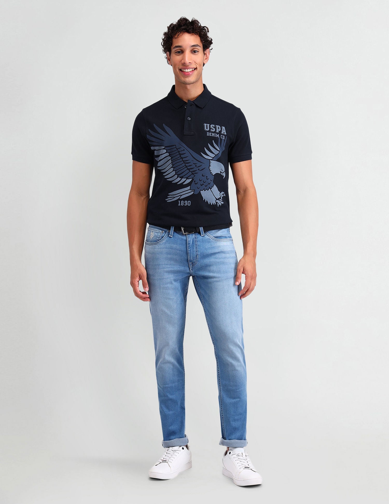 Americana Muscle Fit Brand Polo Shirt