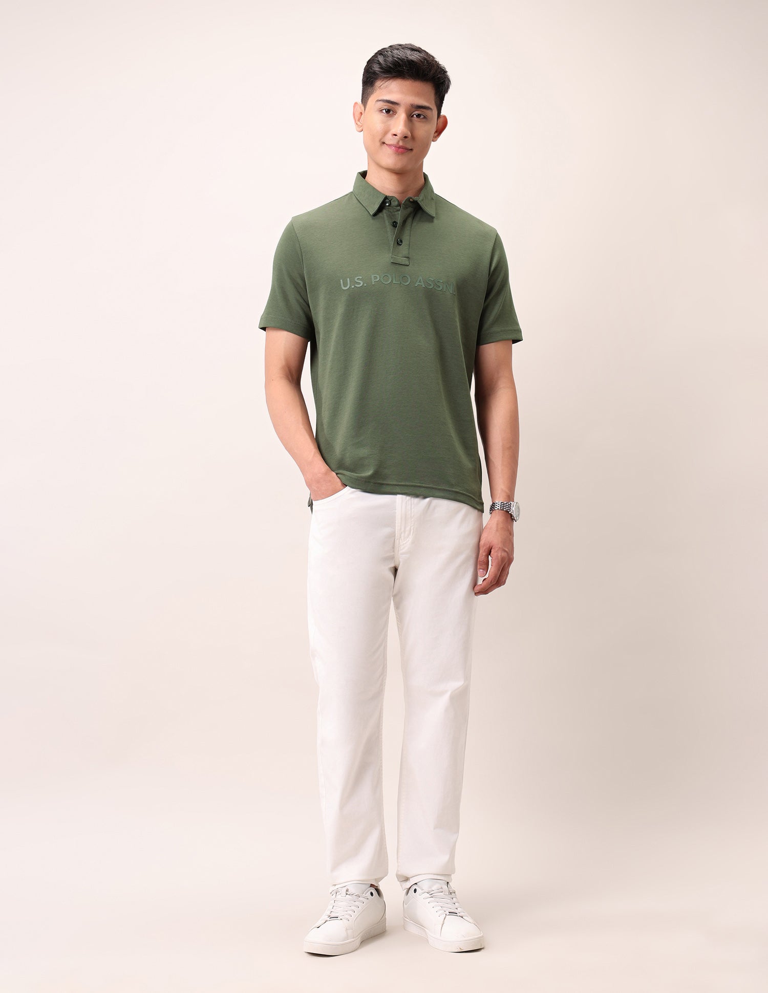 Brand Embossed Outdoor Polo Shirt