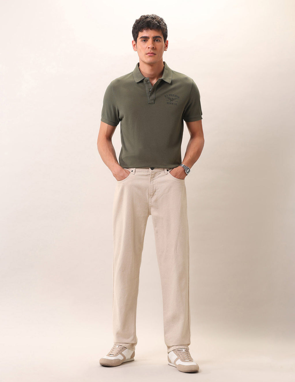 Brand Printed Pure Cotton Polo Shirt