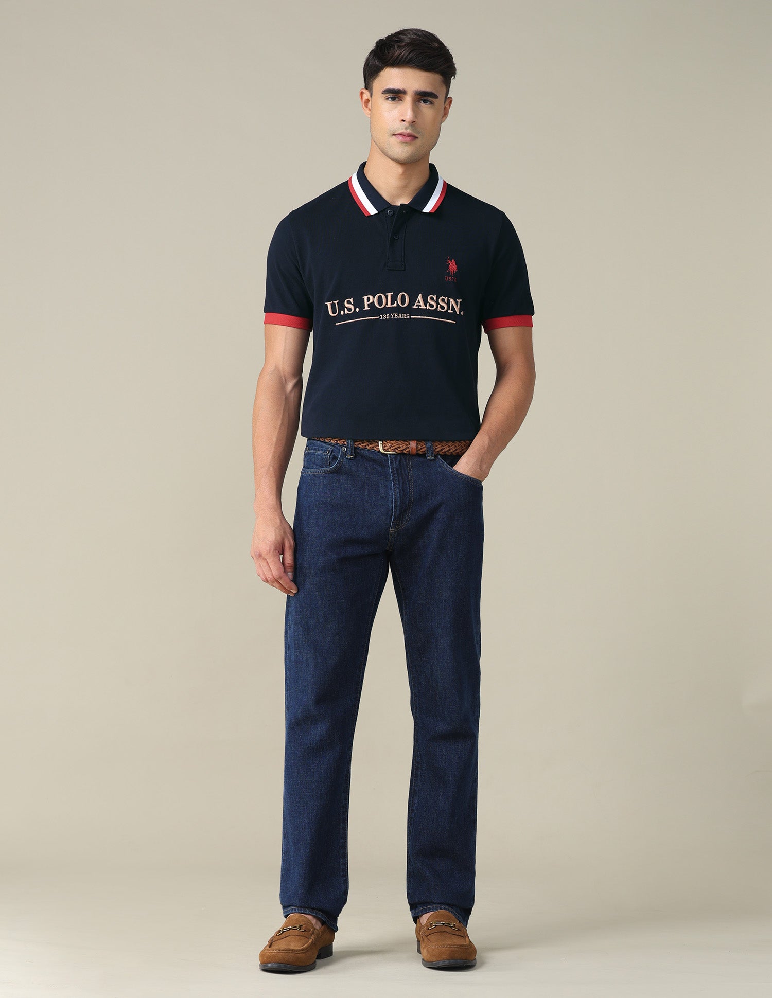 Brand Embroidered Regular Fit Polo Shirt