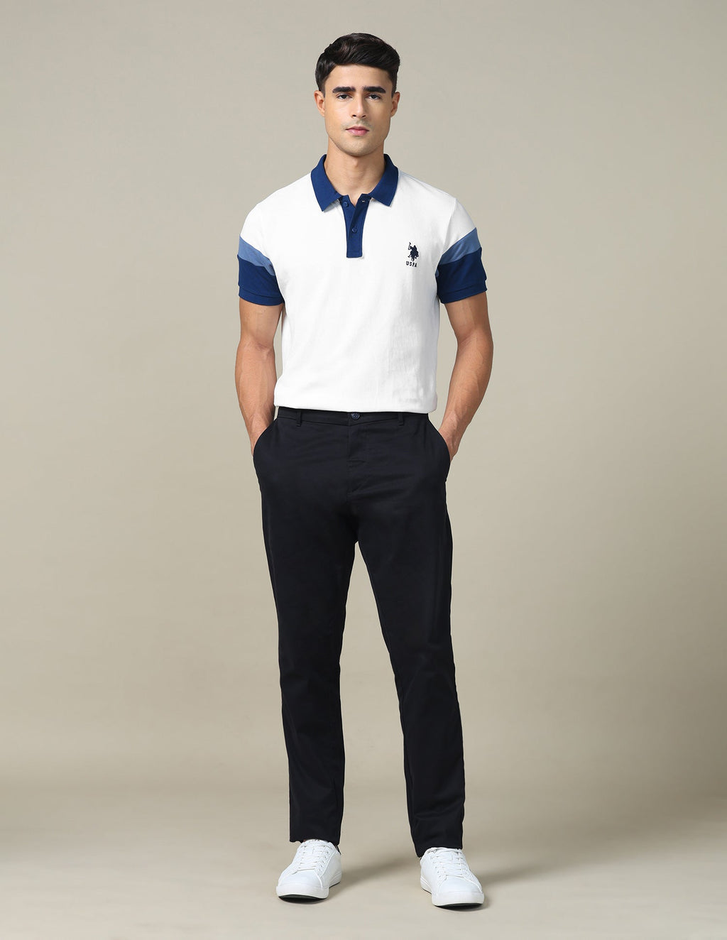Colourblocked Regular Fit Polo Shirt