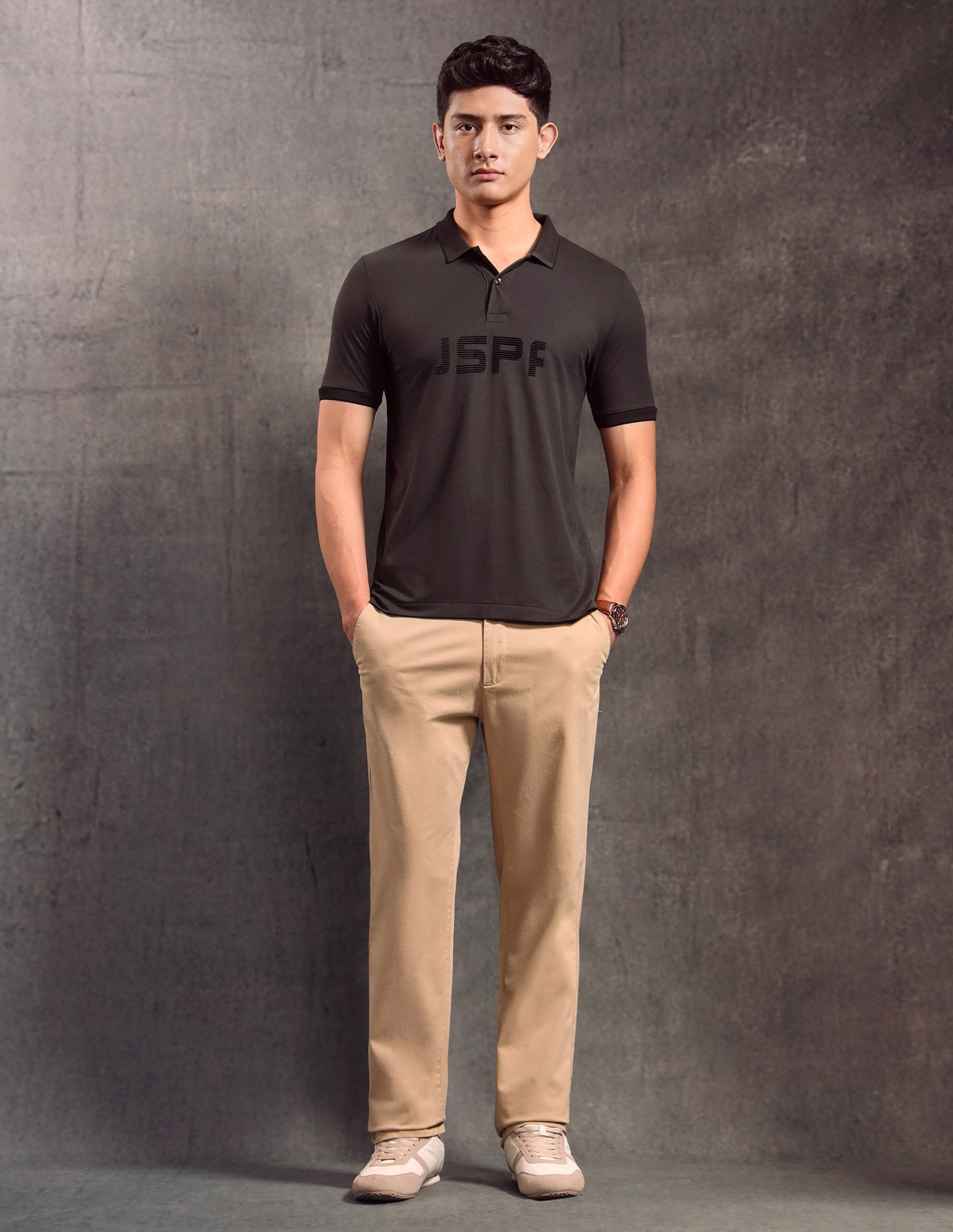 Brand Printed Muscle Fit Polo shirt