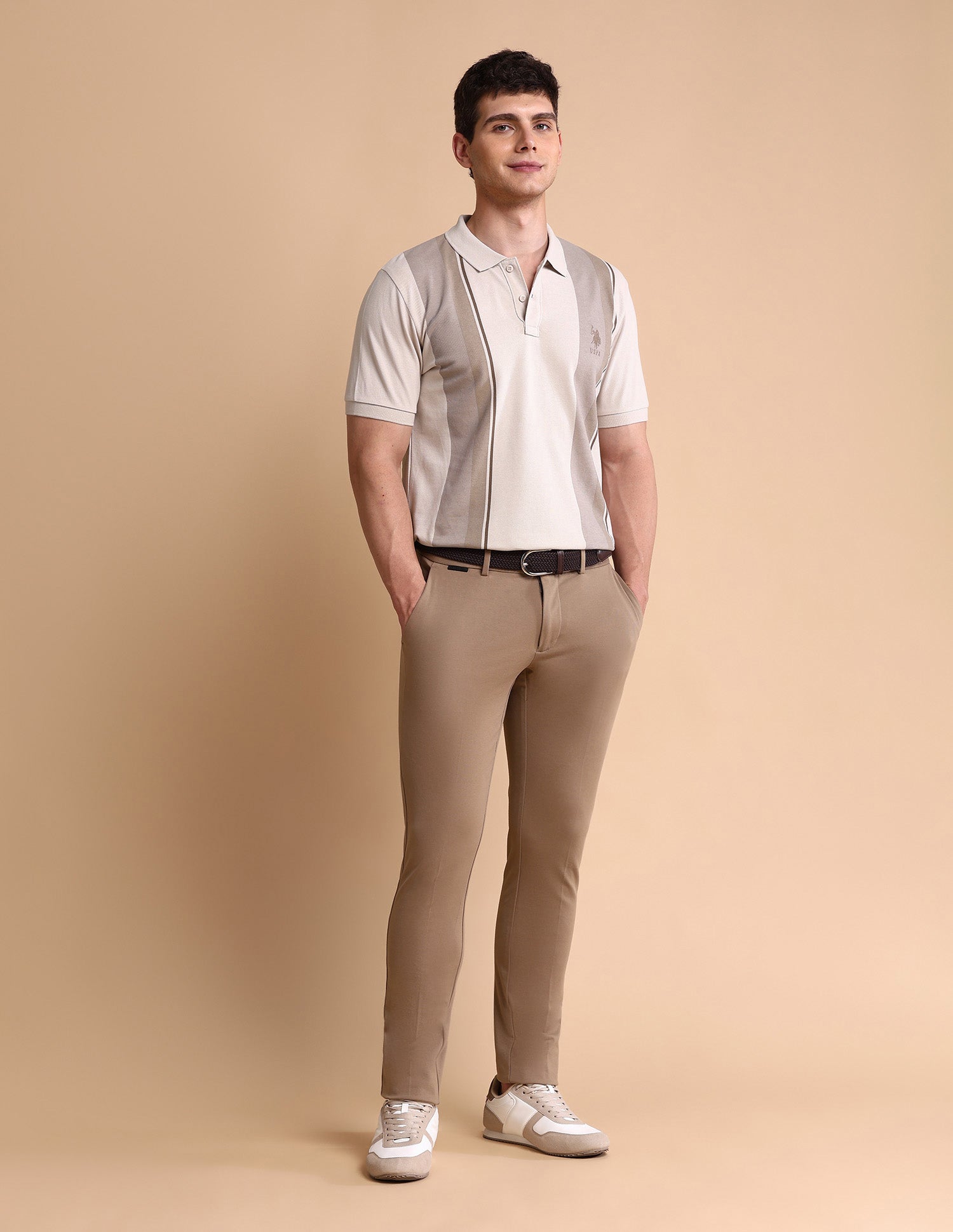 Colourblocked Slim Fit Polo Shirt