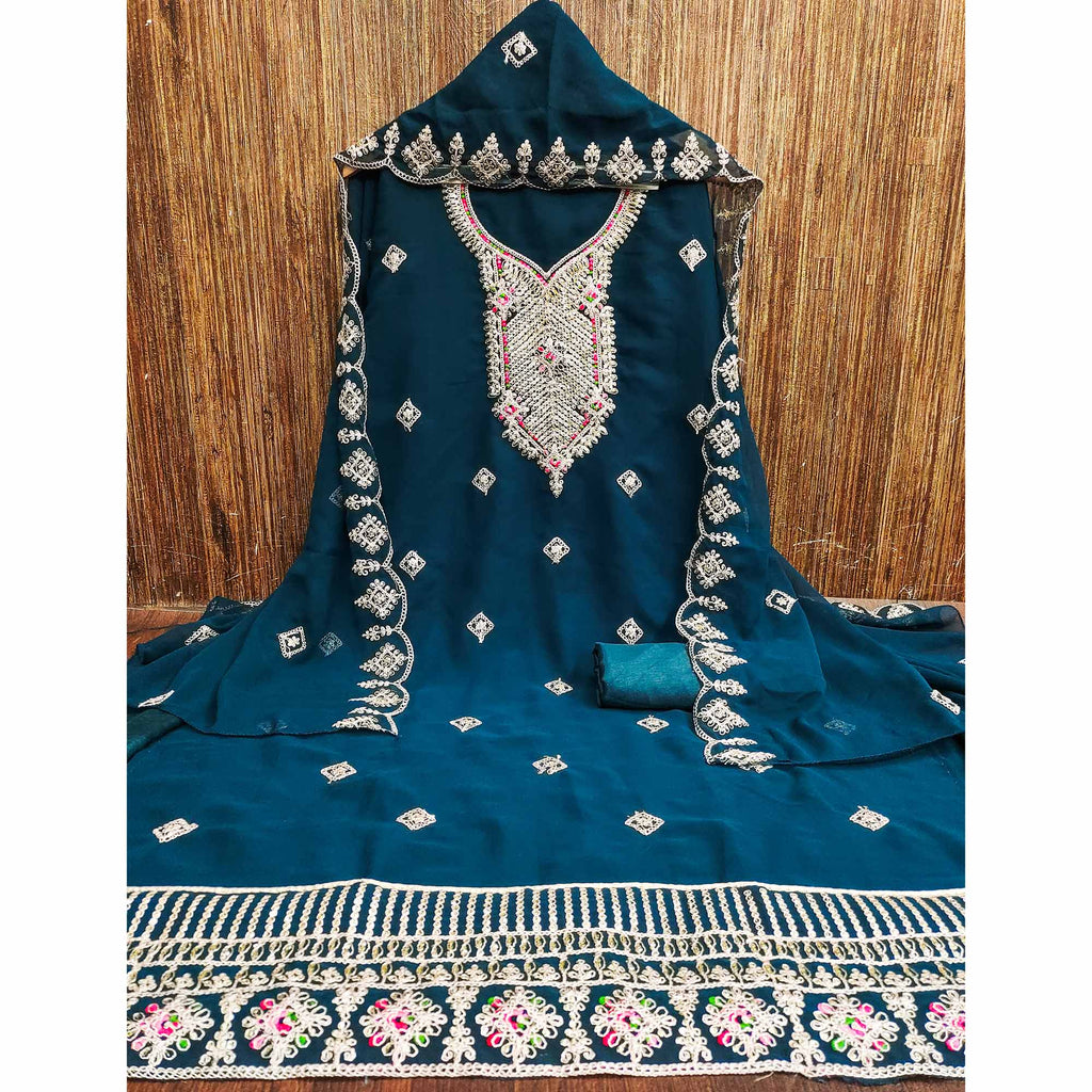 Morpich Sequins Embroidered Georgette Dress Material