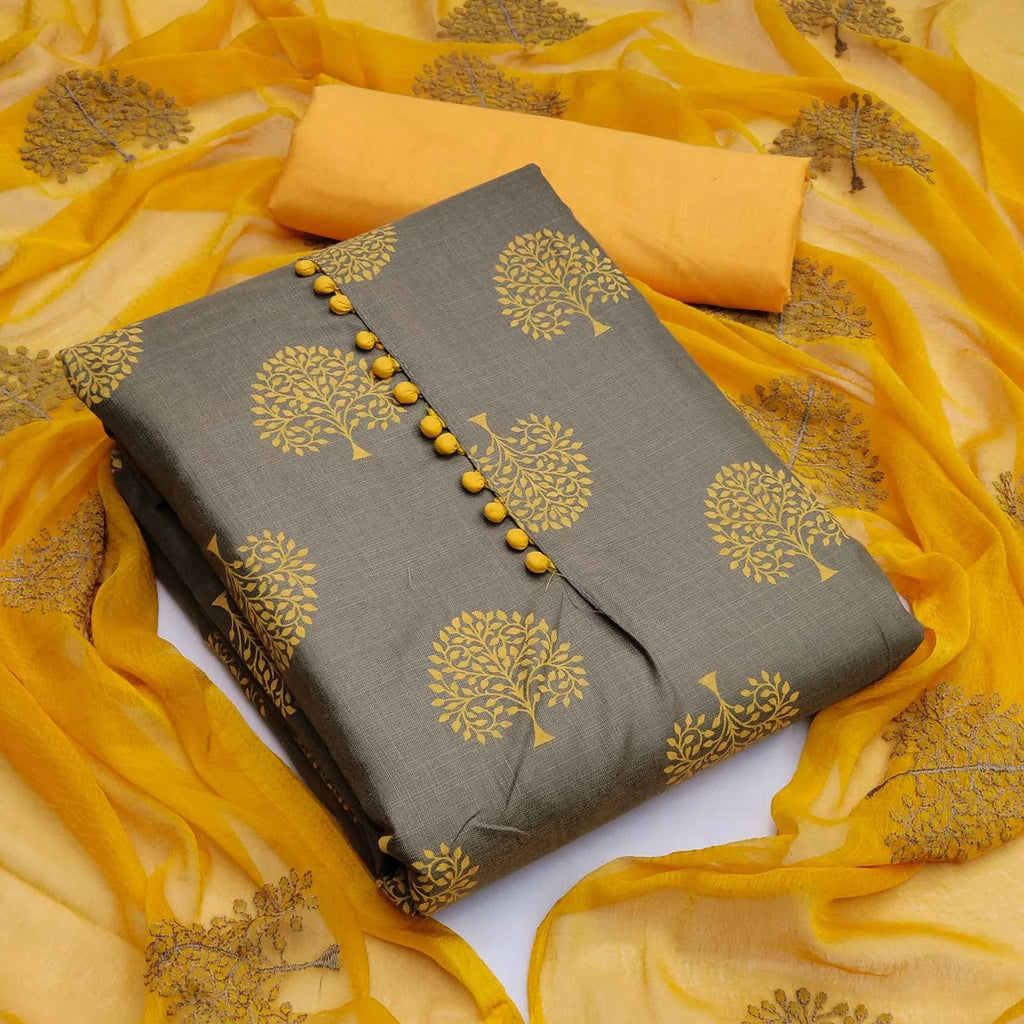 Black And Grey Dress Materials Pack of 2