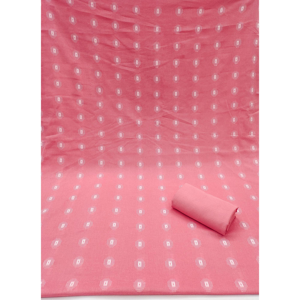 Gajari Pink Woven Pure Cotton Dress Material