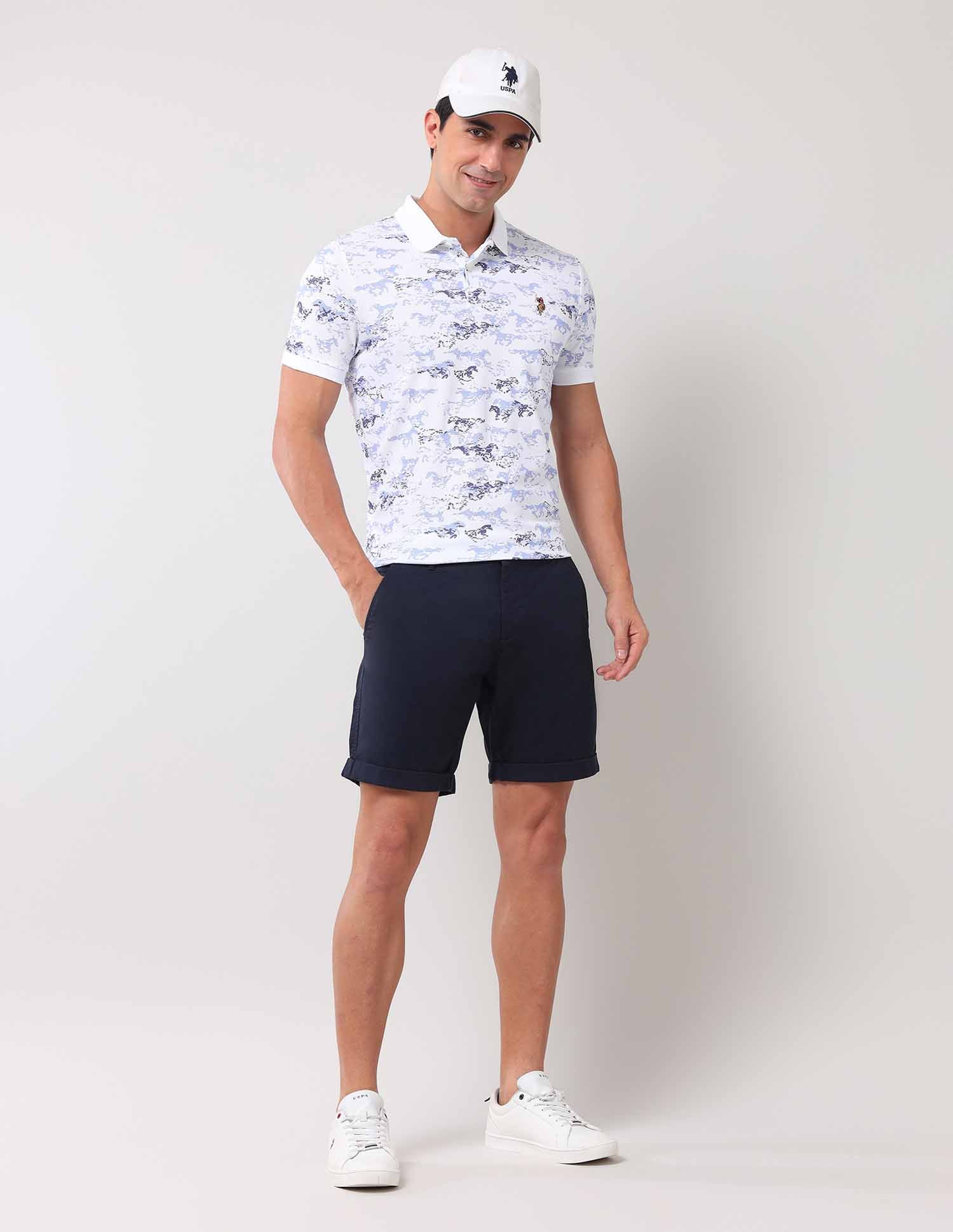 Abstract Printed Pure Cotton Polo Shirt