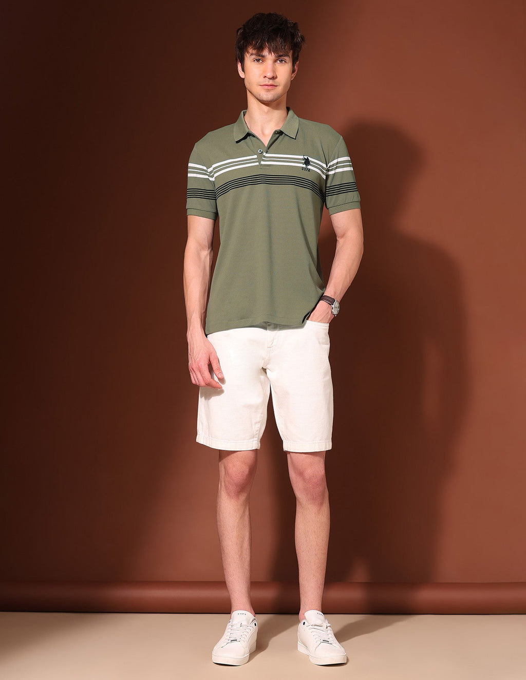 Horizontal Striped Working Holiday Polo Shirt