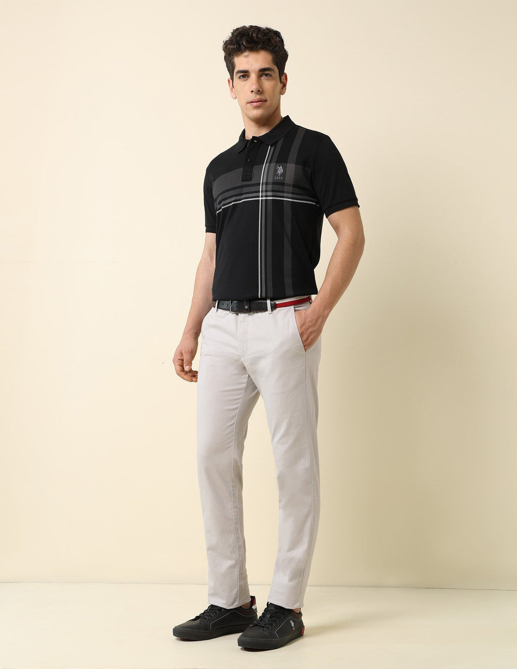 Checked Modern Monochrome Polo Shirt