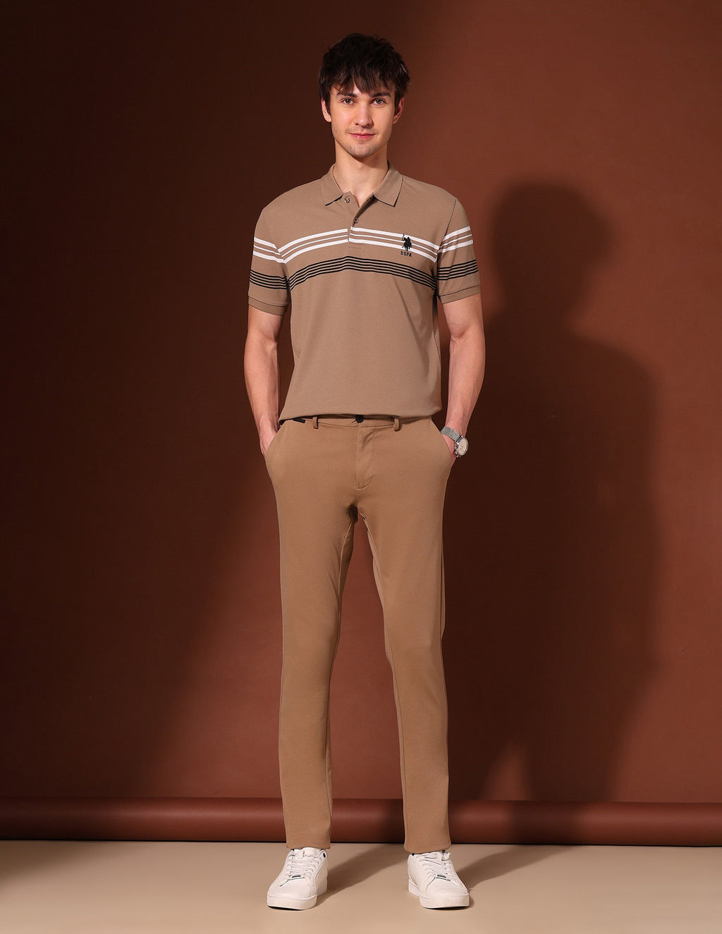 Horizontal Striped Working Holiday Polo Shirt