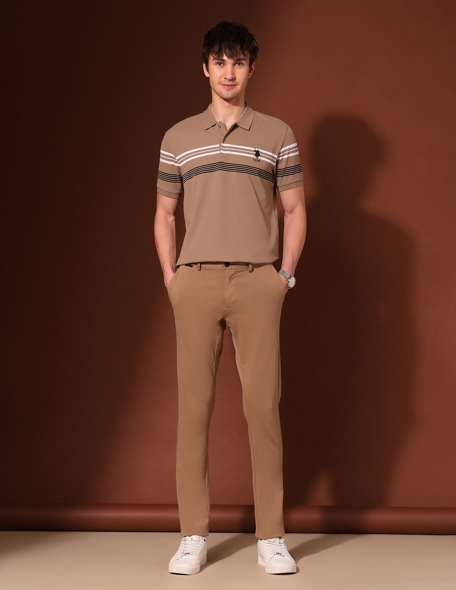 Horizontal Striped Working Holiday Polo Shirt