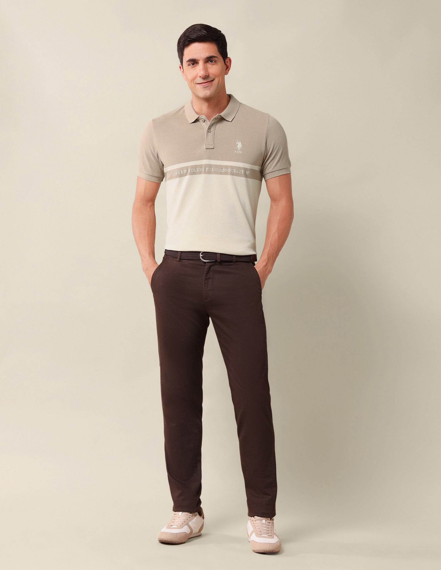 Colourblocked Slim Fit Polo Shirt