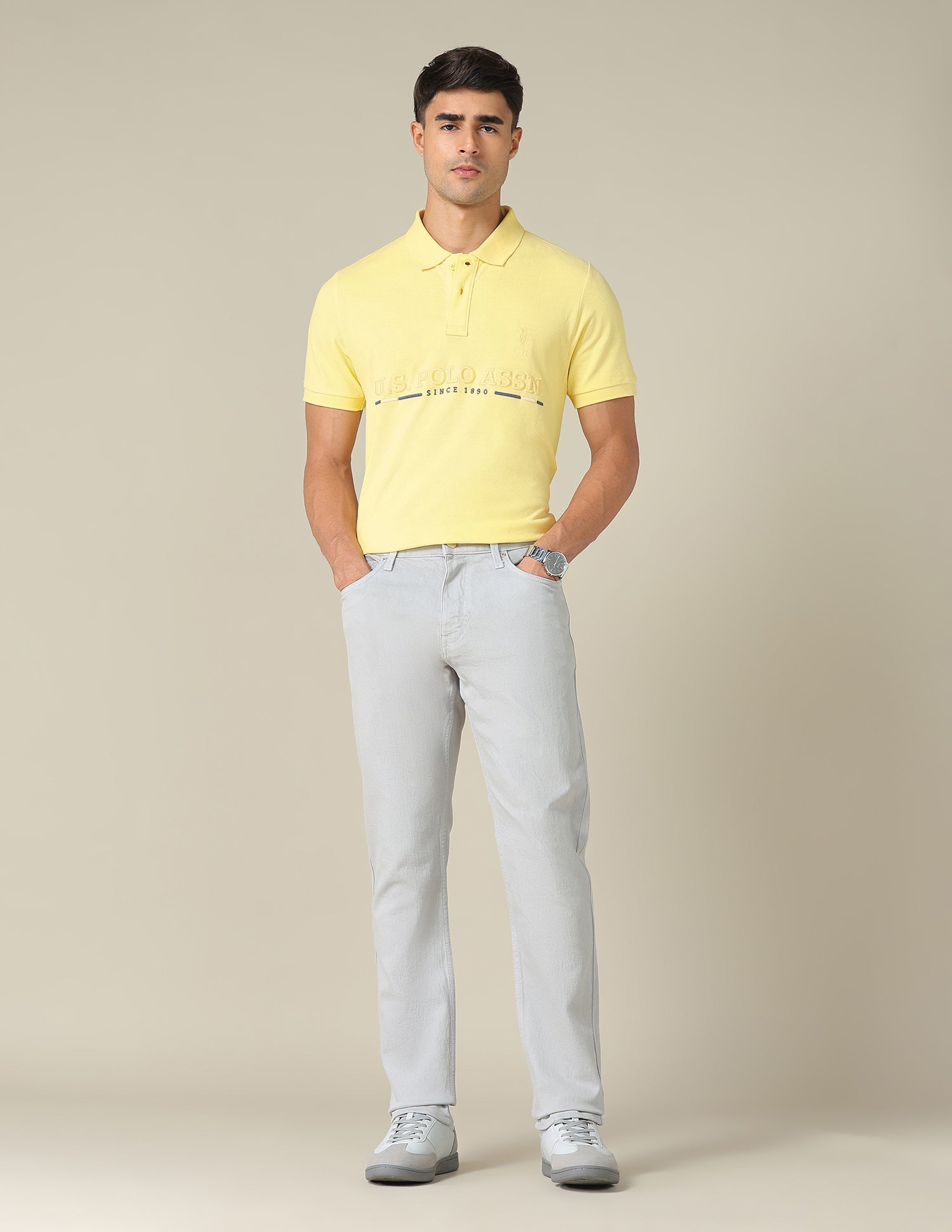 Brand Embroidered Regular Fit Polo Shirt