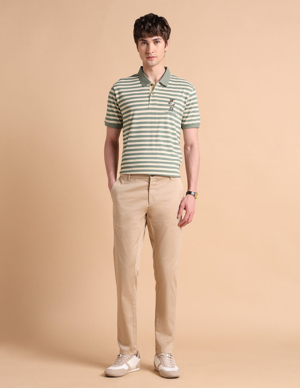 Horizontal Striped Slim Fit Polo Shirt