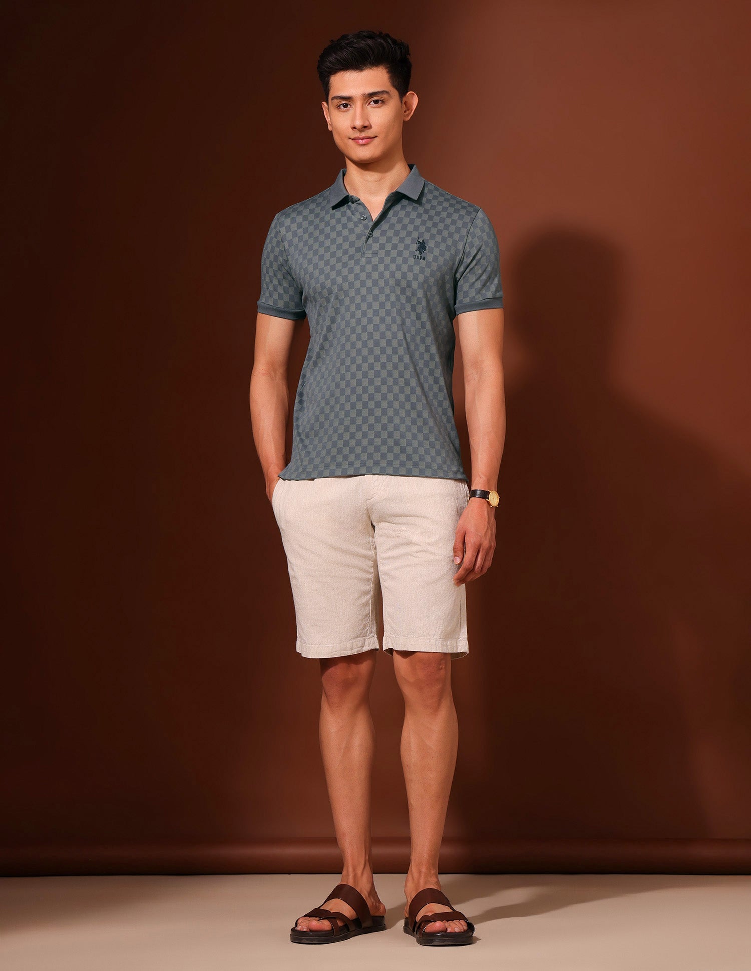 Checked Slim Fit Polo Shirt