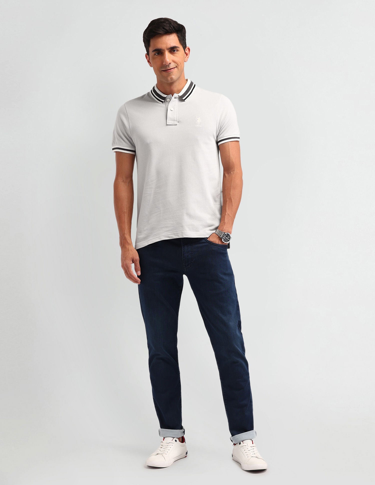 Outdoor Muscle Fit Solid Polo Shirt