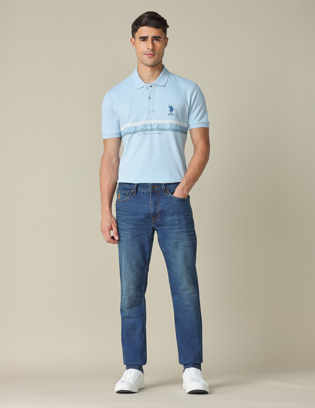 Horizontal Striped Regular Fit Polo Shirt