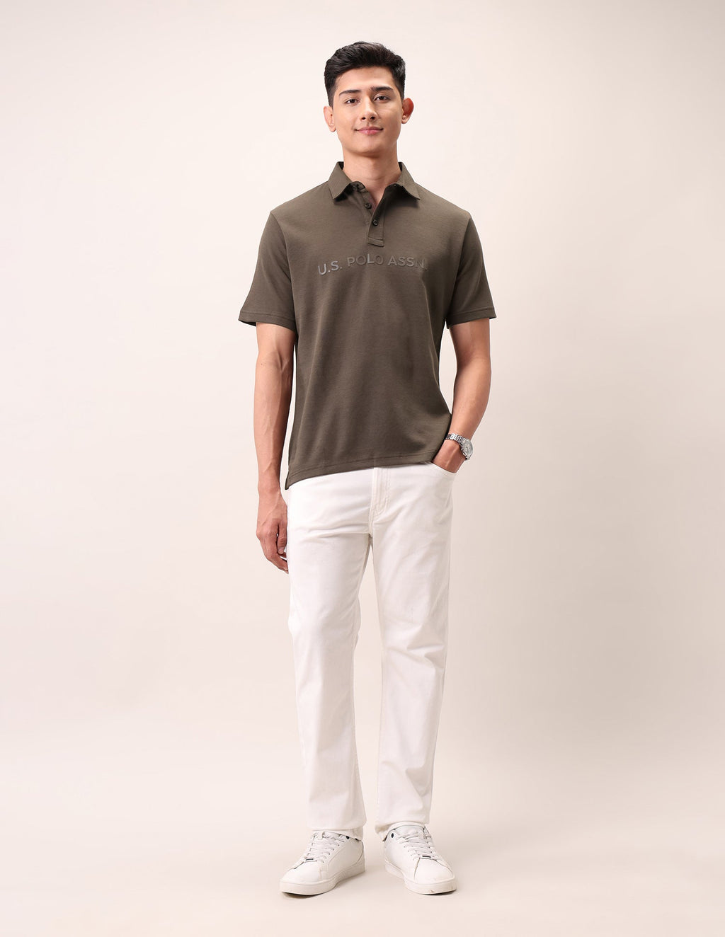 Brand Embossed Outdoor Polo Shirt