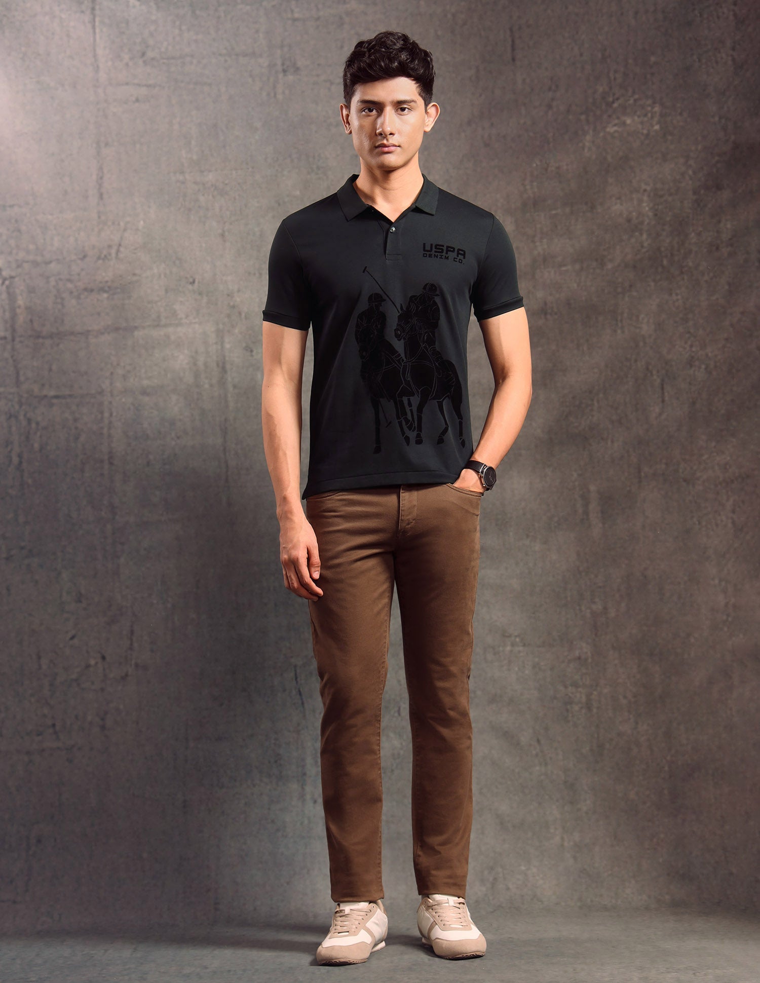 Graphic Printed Regular Fit Polo shirt