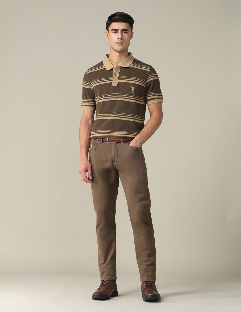 Horizontal Striped Regular Fit Polo Shirt