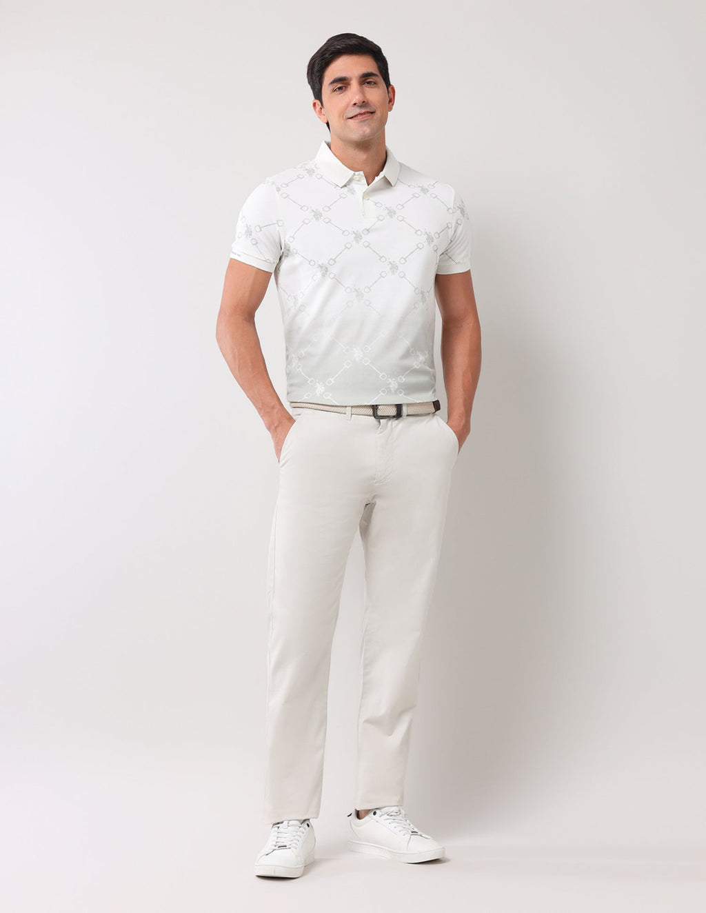 Brand Printed Muscle Fit Polo Shirt