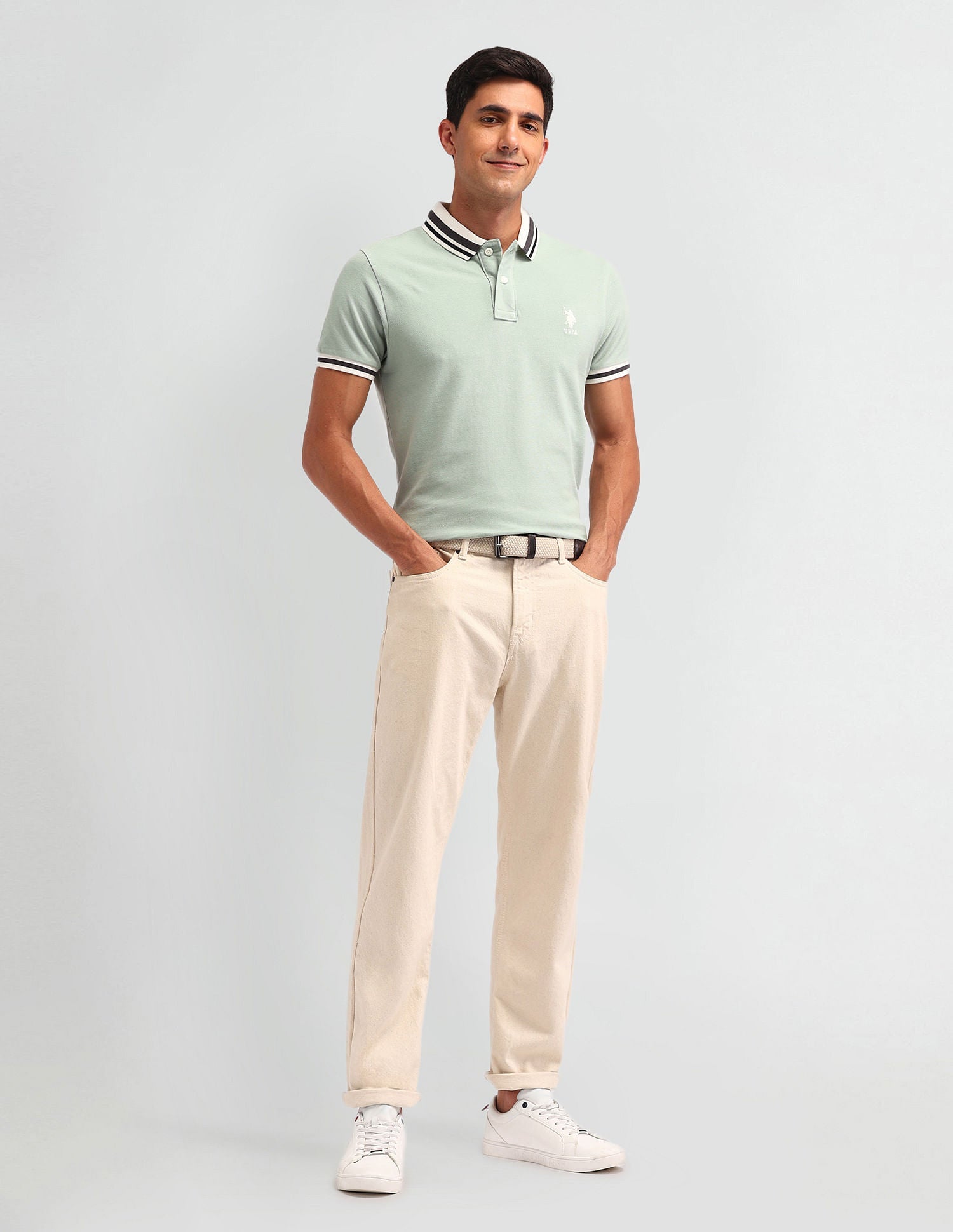 Outdoor Muscle Fit Solid Polo Shirt