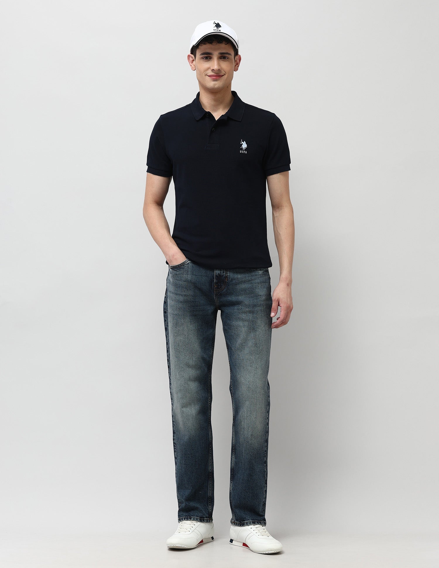 Brand Embroidered Muscle Fit Polo Shirt