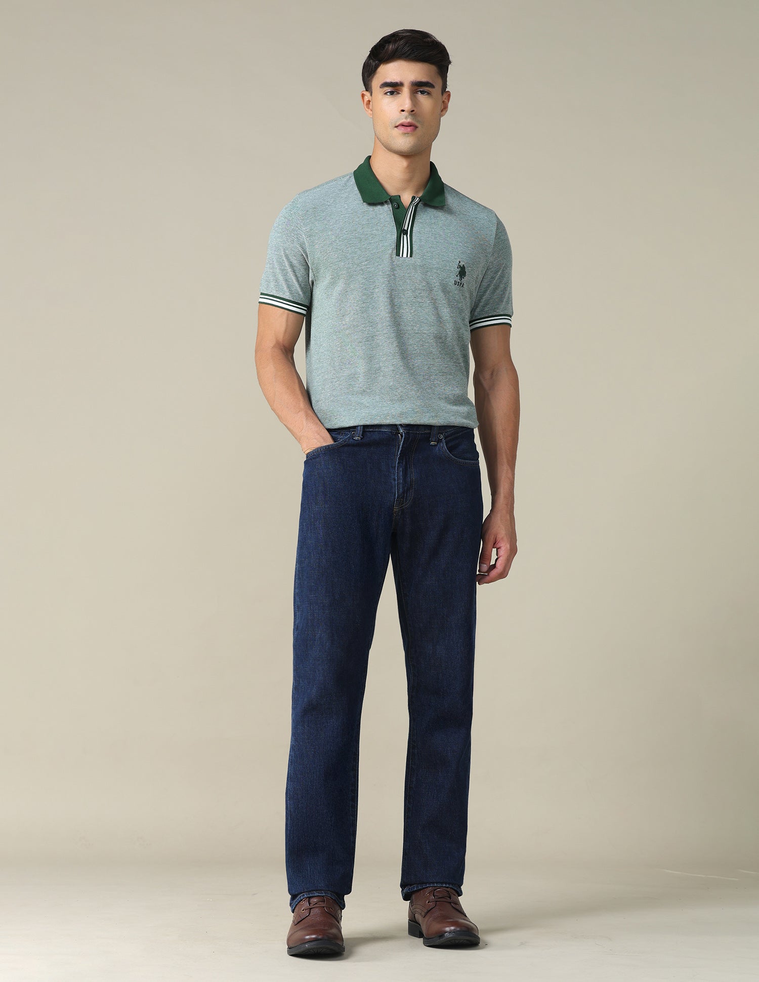 Heathered Regular Fit Polo Shirt