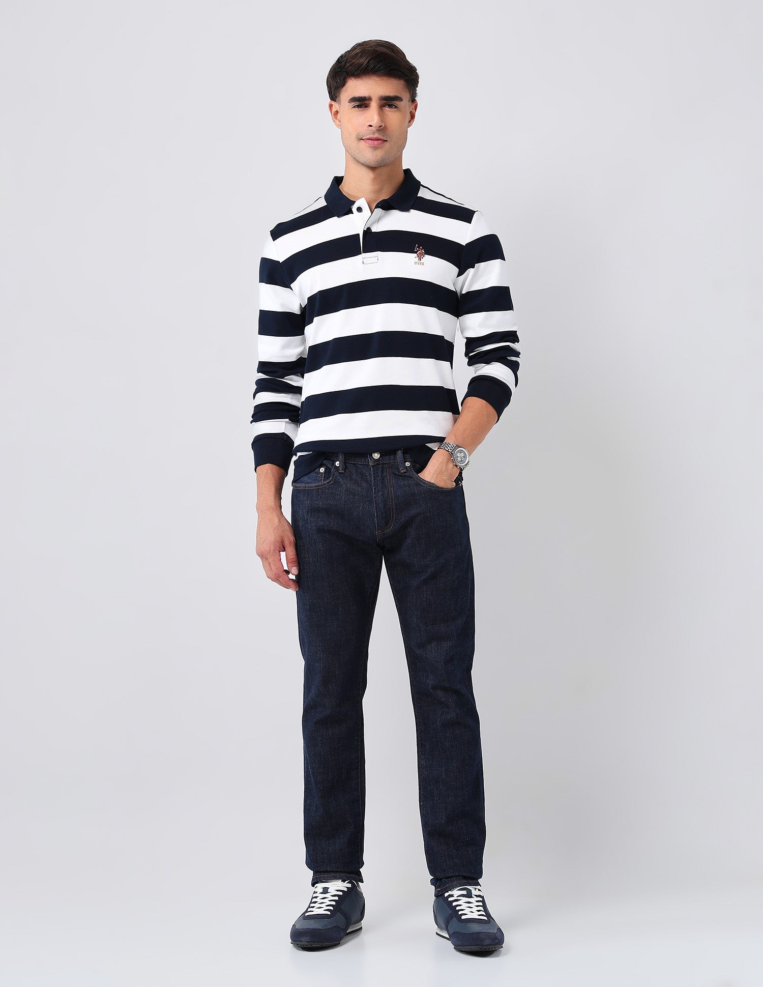 Horizontal Striped Regular Fit Polo Shirt