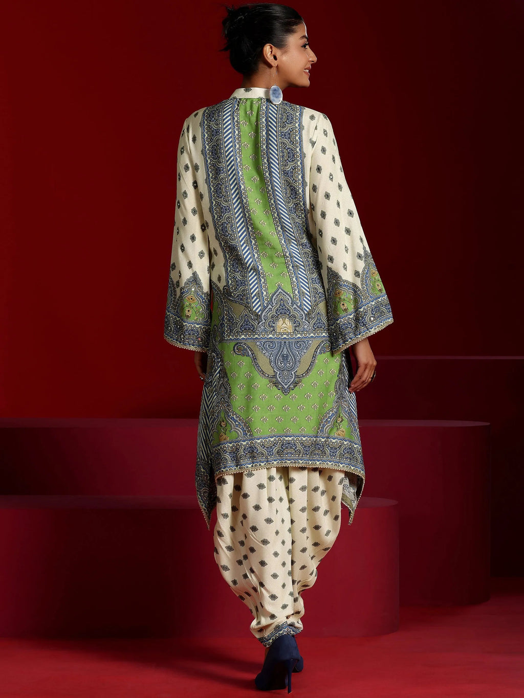 Libas Art Off White Printed Muslin Co-Ords