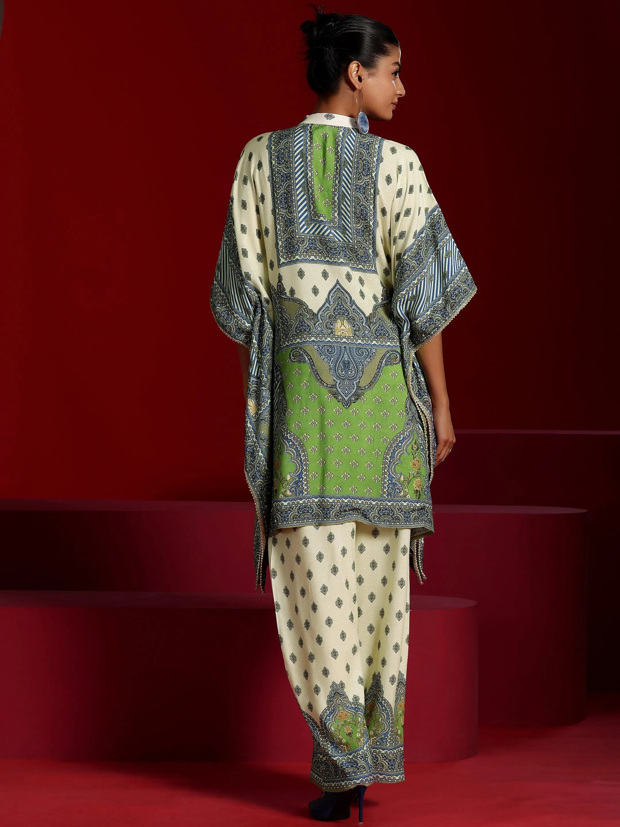 Libas Art Off White Printed Muslin Co-Ords