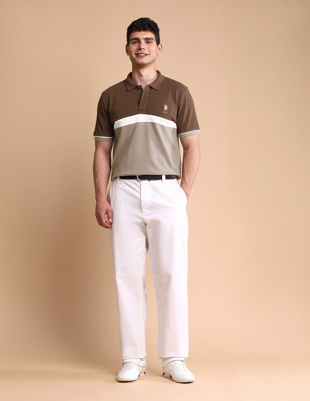 Colourblocked Slim Fit Polo Shirt