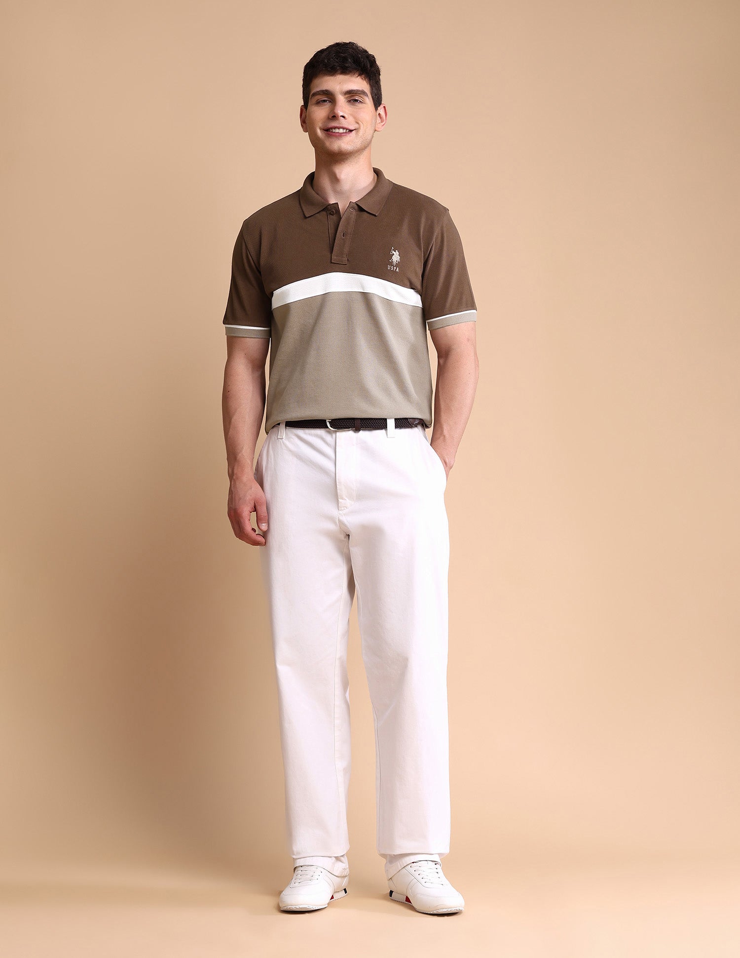 Colourblocked Slim Fit Polo Shirt
