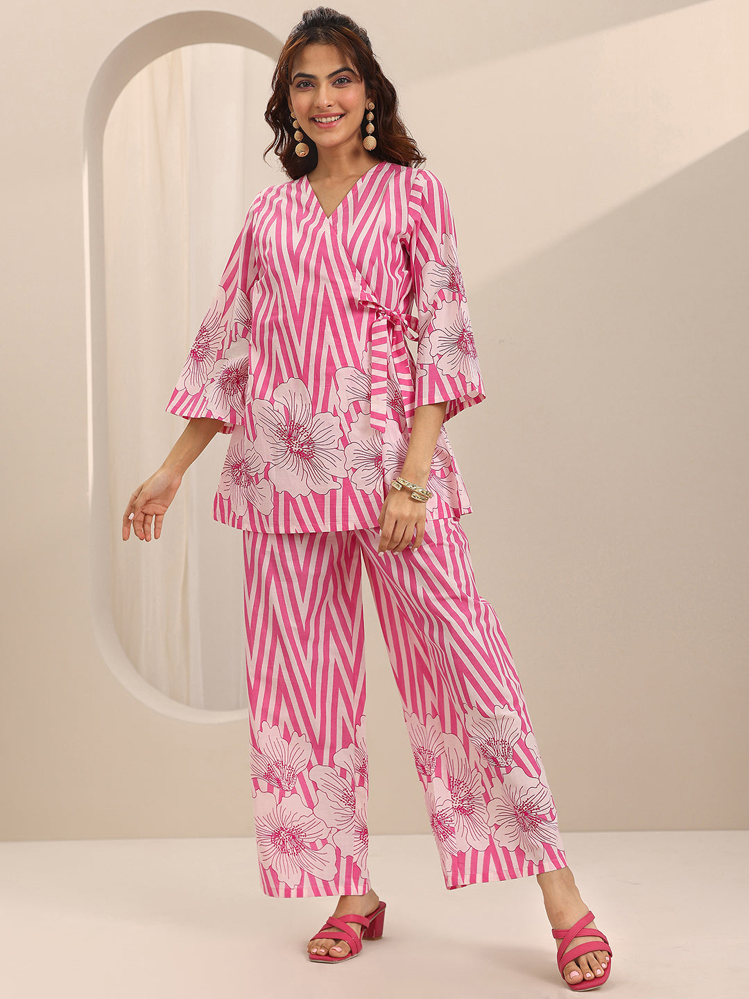 Pink Printed Cotton Co-Ord Sets
