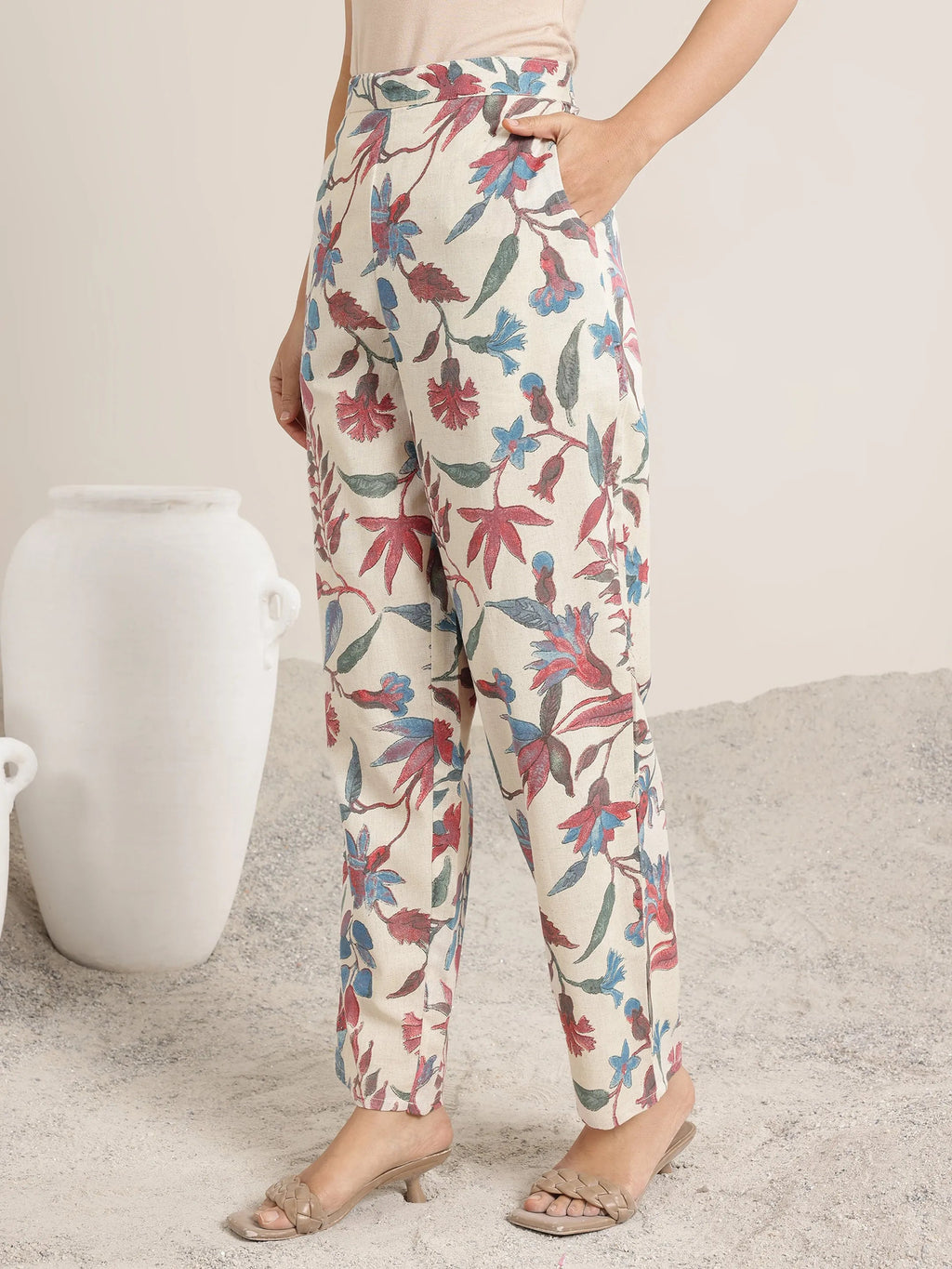 Off White Printed Cotton Co-Ord Sets