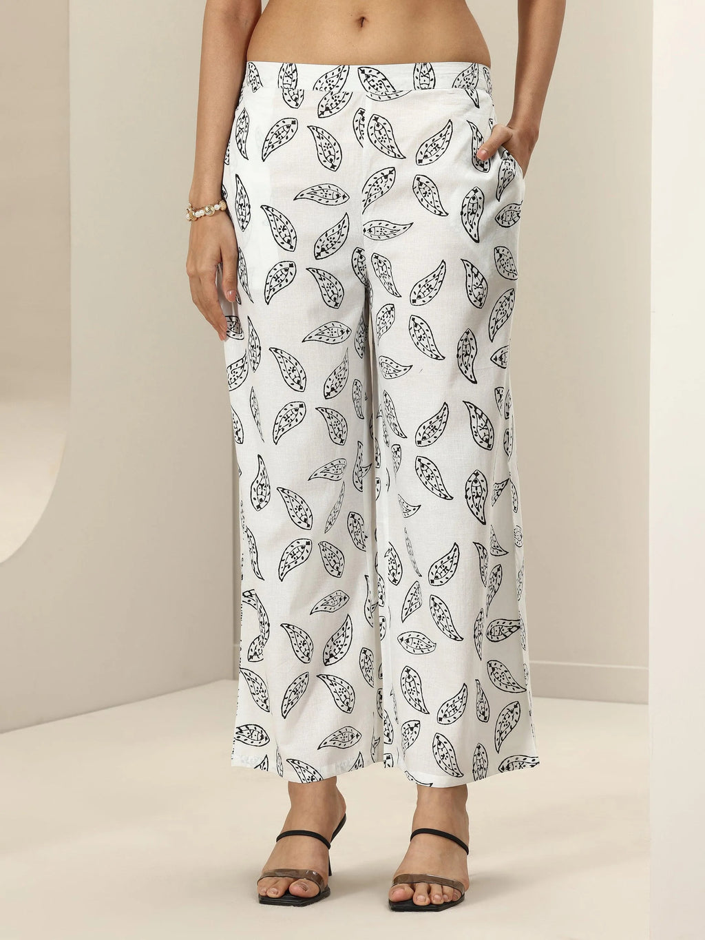 Black Printed Cotton Straight Suit Sets With Dupatta