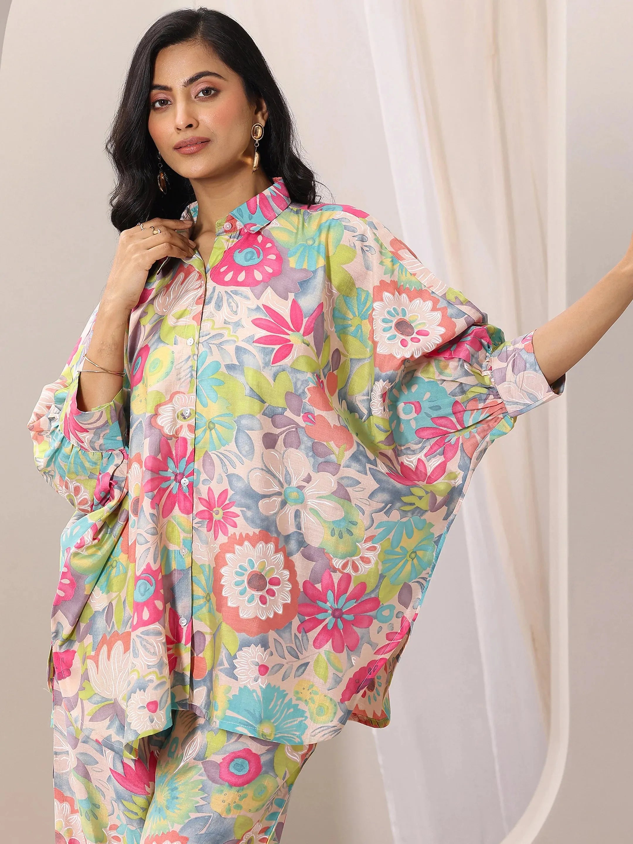 Multi Printed Silk Blend Co-Ord Sets