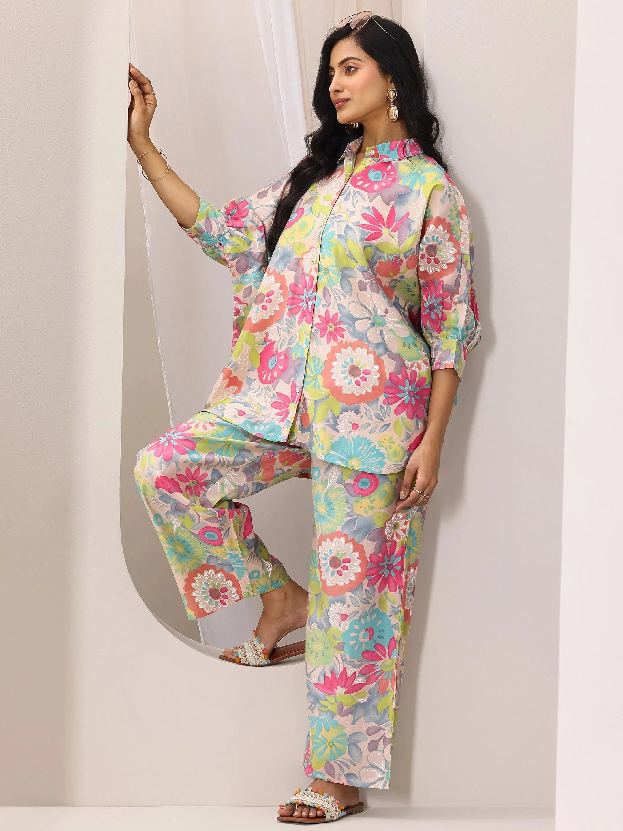 Multi Printed Silk Blend Co-Ord Sets