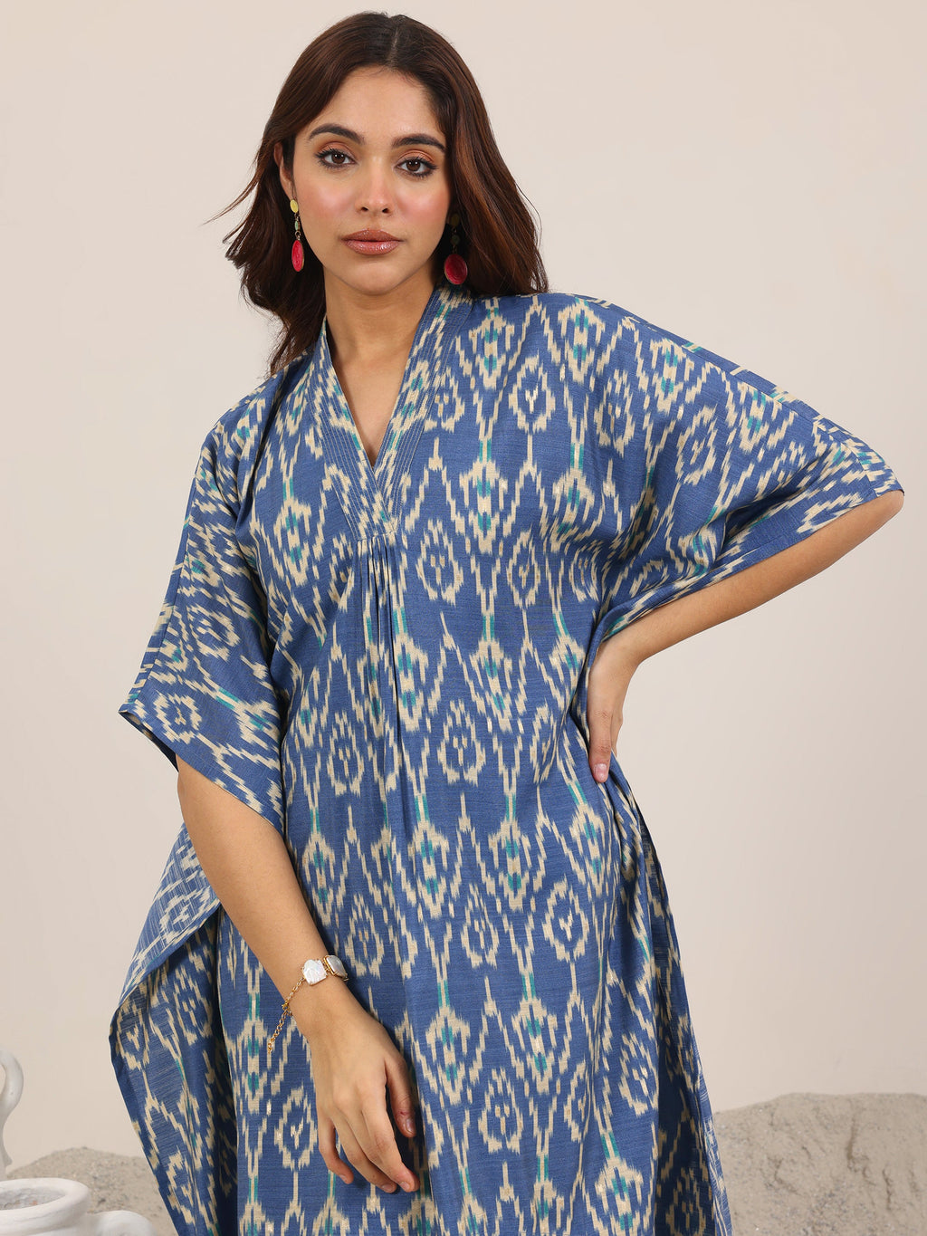 Blue Printed Silk Blend Co-Ord Sets