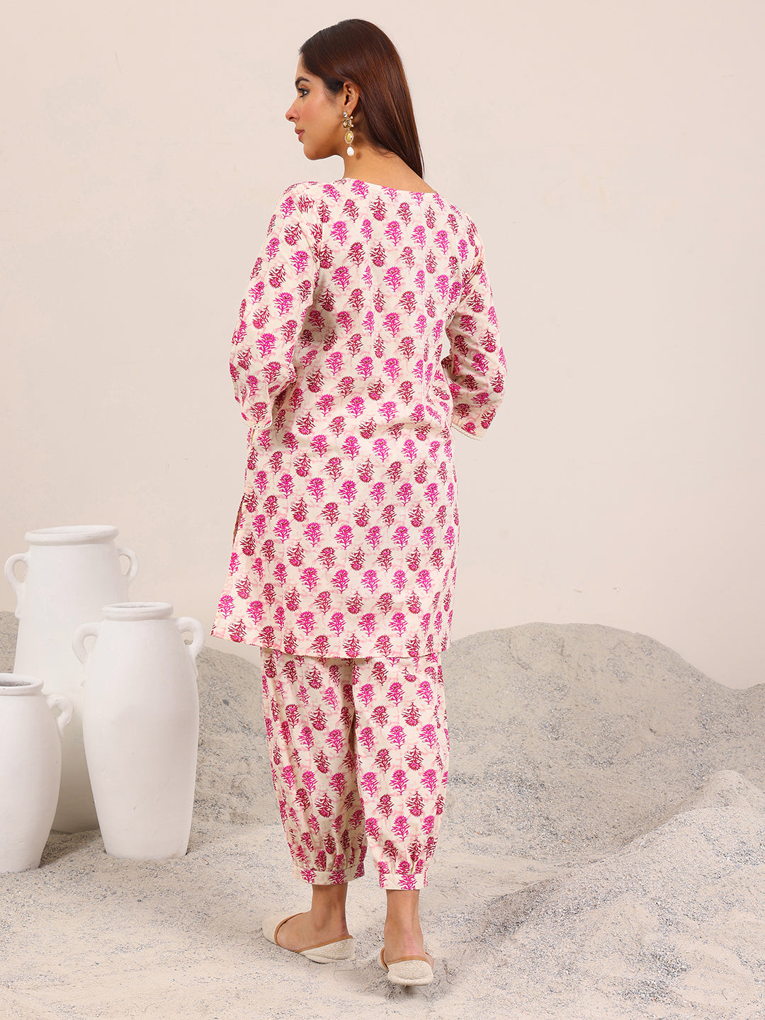 Pink Printed Pure Cotton Co-Ord Sets