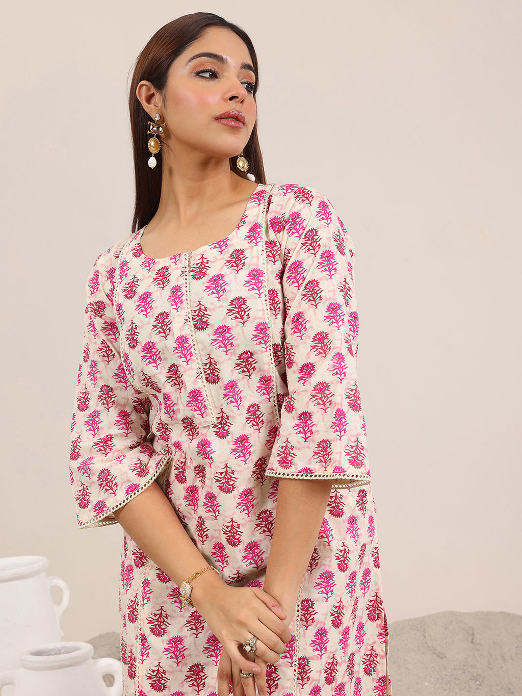 Pink Printed Pure Cotton Co-Ord Sets