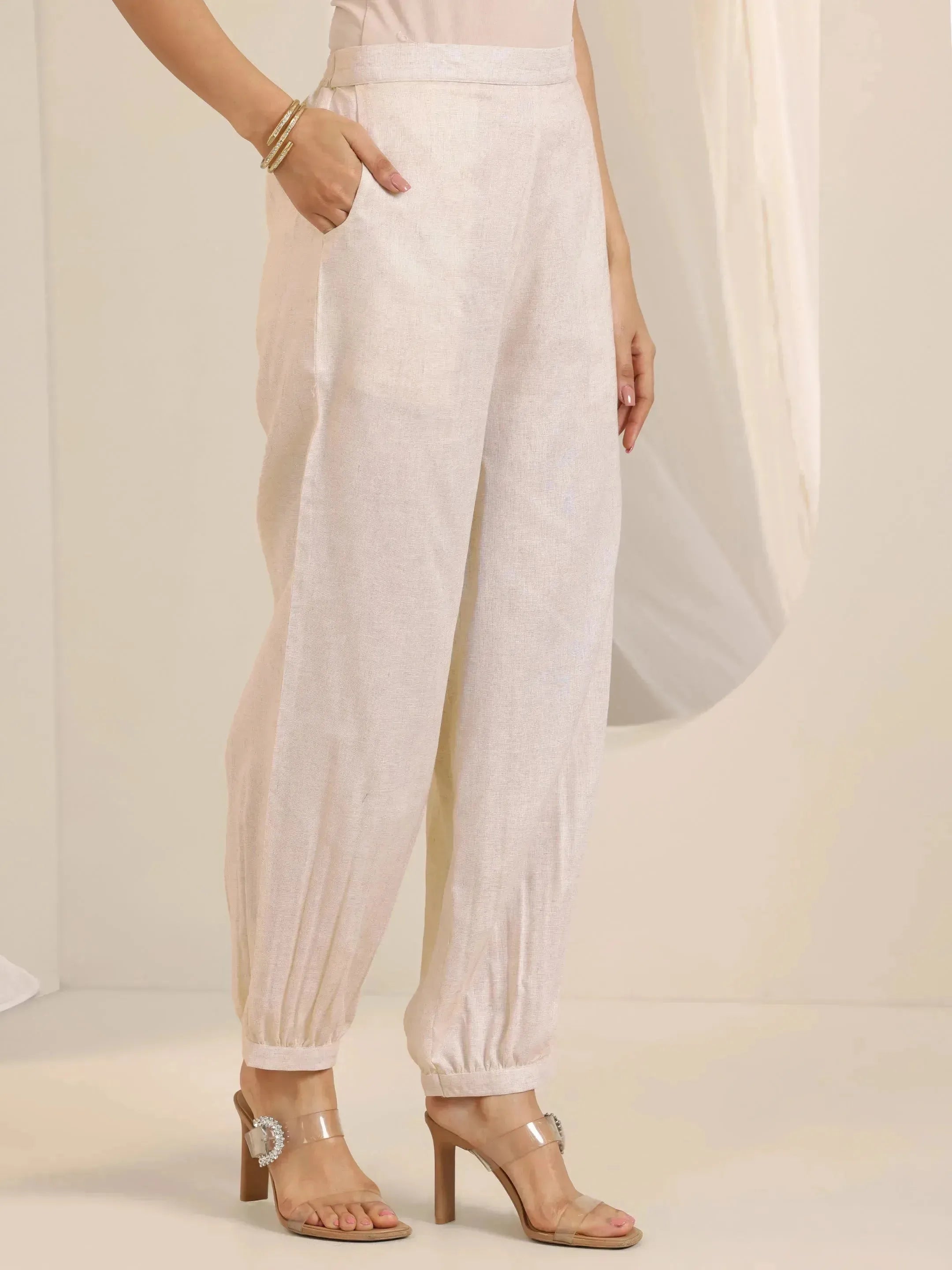 Off White Printed Cotton Blend Straight Suit Set With Dupatta