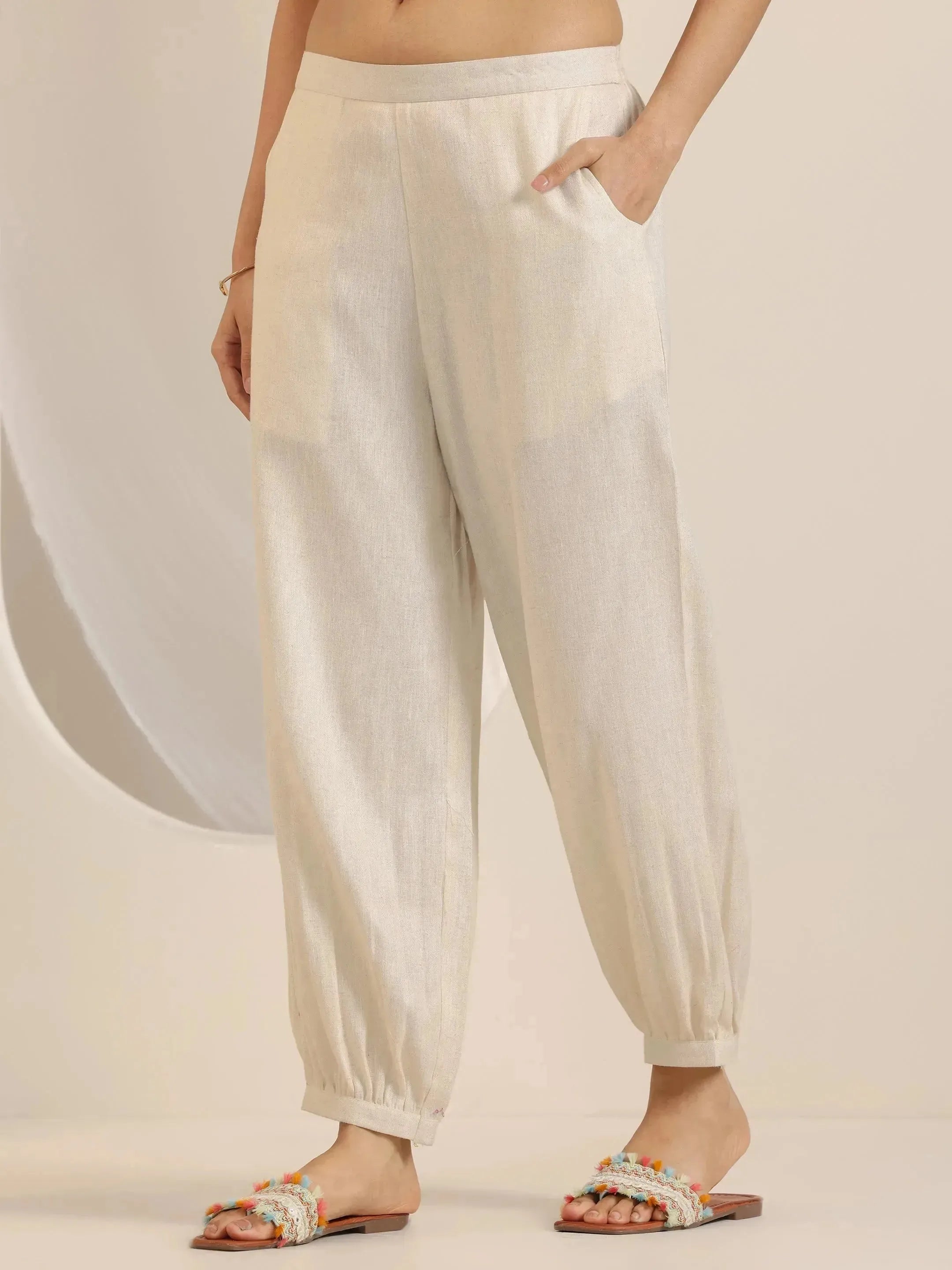 Off White Printed Cotton Blend Straight Suit Set With Dupatta